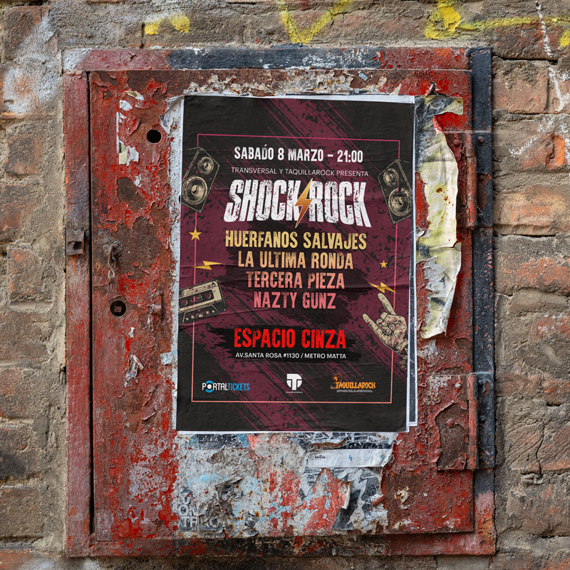 Espacio Cinza - diseño flyer evento musical rock Santiago David Varela