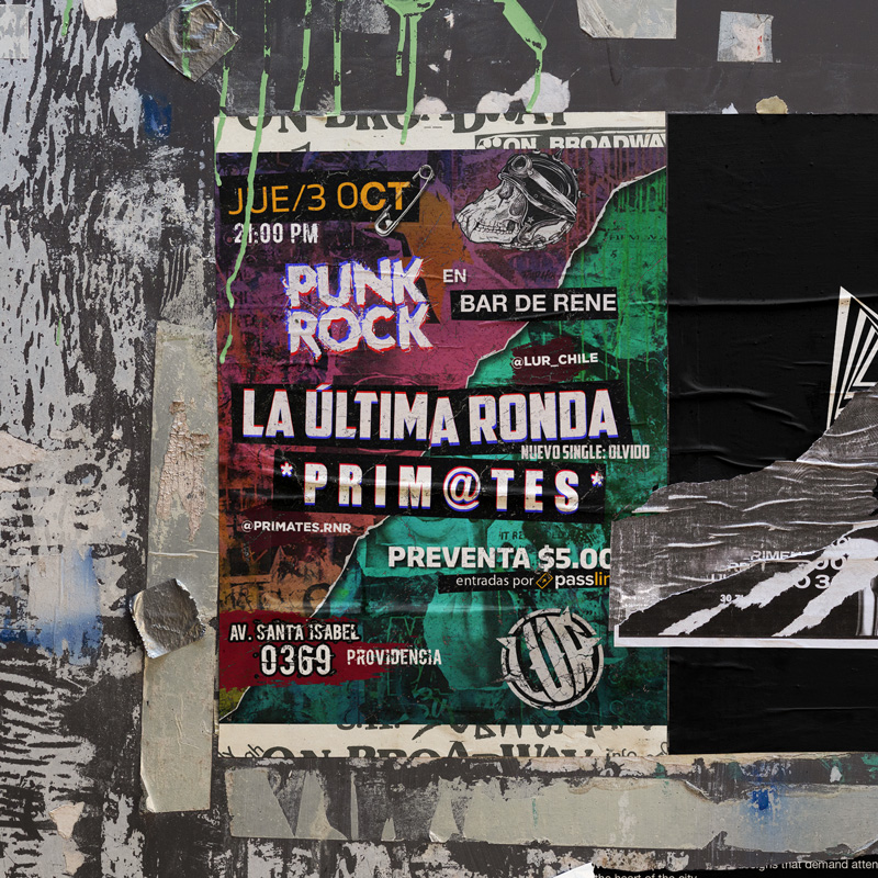Bar de René octubre - diseño flyer música en vivo Santiago David Varela